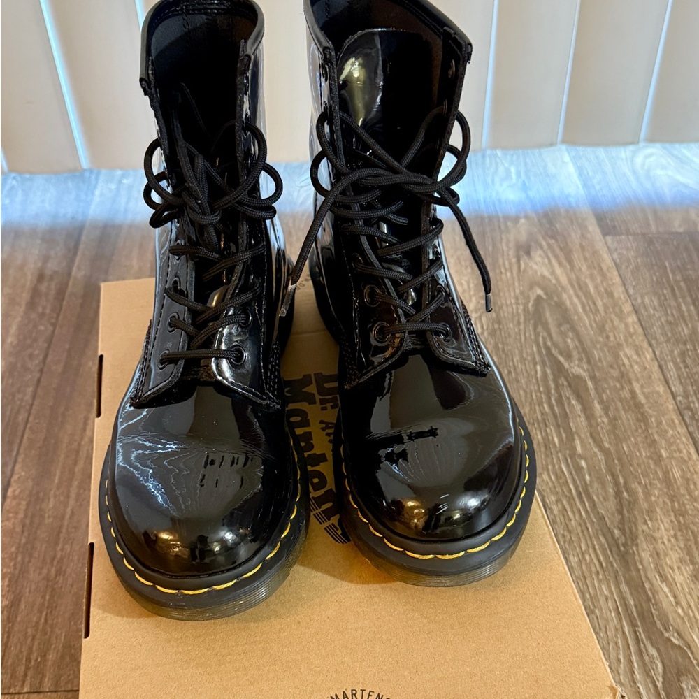 Dr. Martens Black Patent Leather Boots